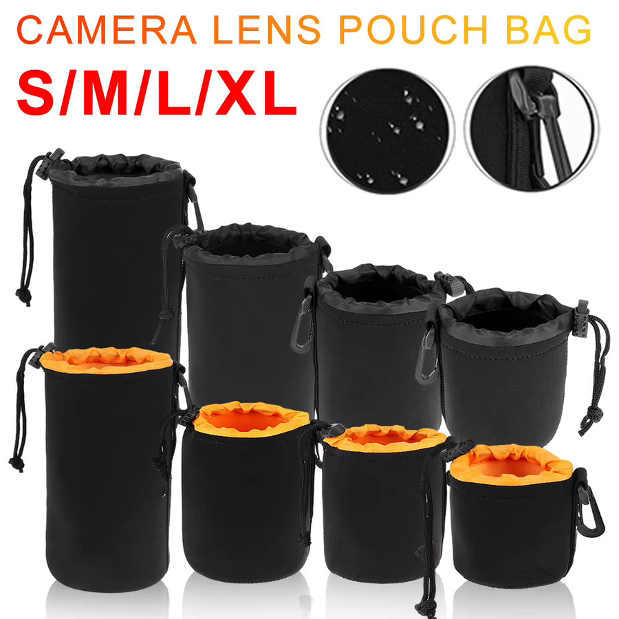 VAKIND Kameraobjektiv-Tasche aus wasserdichtem Neopren in Schwarz für Canon und Sony DSLR-Kameras - Bild 2