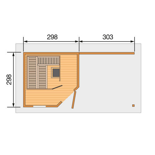 WEKA Saunahaus SALO BioSauna in Anthrazit mit 7,5 kW BioS Sparset, B/H/T: 646 x 237 x 338 cm - Bild 3