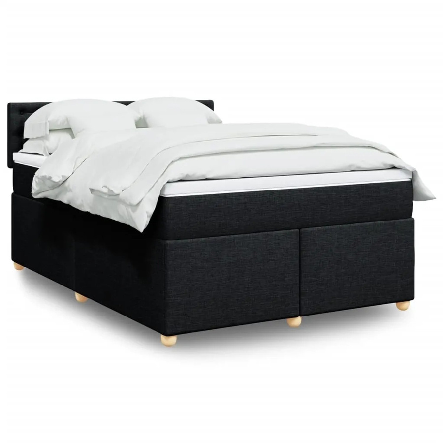 vidaXL Boxspringbett mit Matratze Schwarz B/T/H: 140 x 200 cm, Hybrid mit USB-Ladeport und Unterbettbeleuchtung - Bild 2