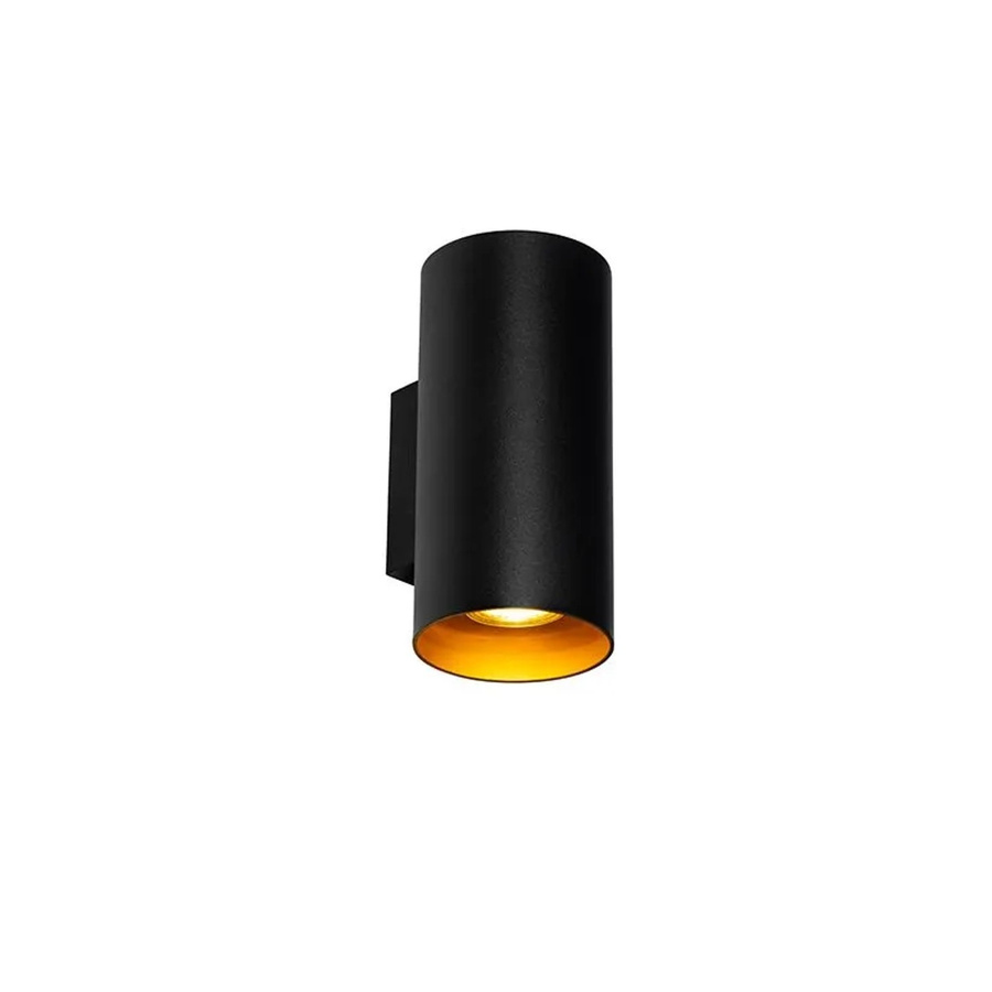 QAZQA Design Wandleuchte Schwarz und Gold mit GU10 Fassung, dimmbar, Up-Down Effekt für Wohnzimmer, Flur oder Büro - Bild 2