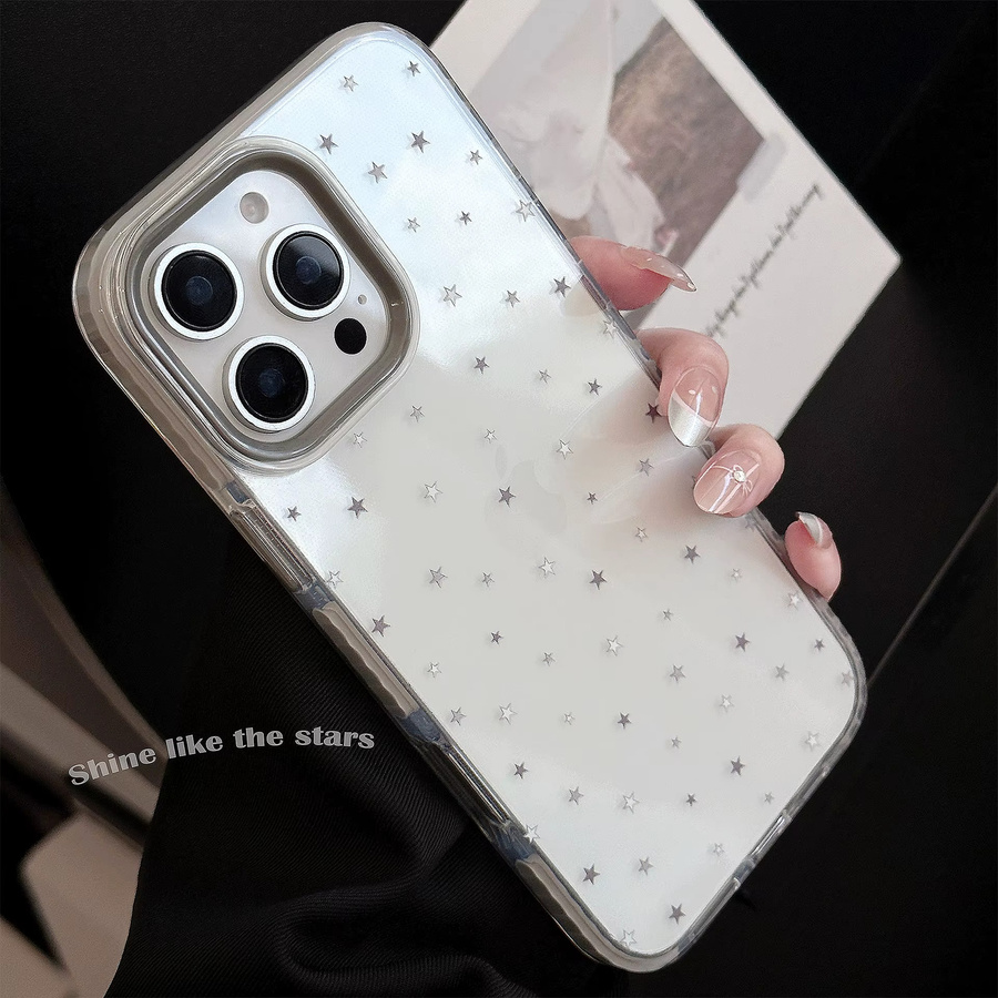 MUQGEW Koreanische Sterne-Magnet-Telefonhülle für iPhone 17 16 15 14 13 12 Pro Max, transparent, stoßfest und schützend - Bild 2