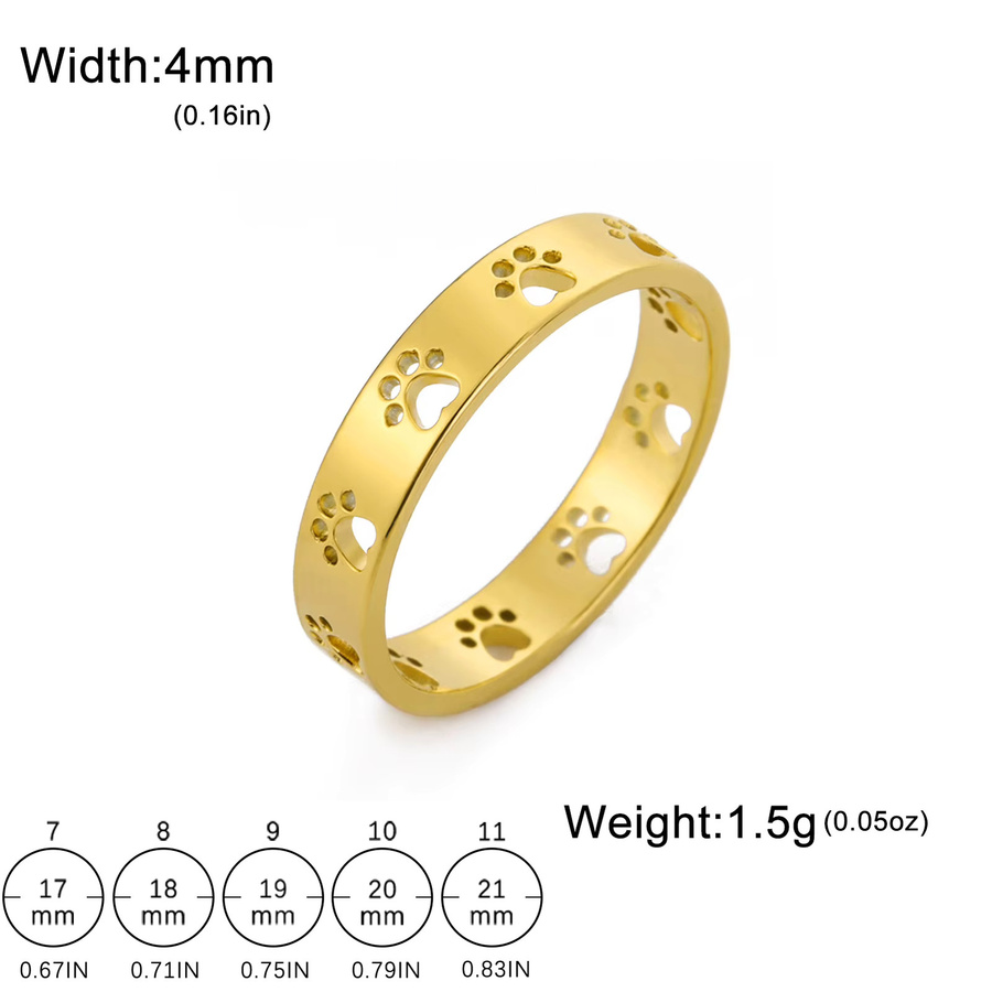 Cazador Ring Edelstahl, Gold, Damen, Pfote - Bild 2