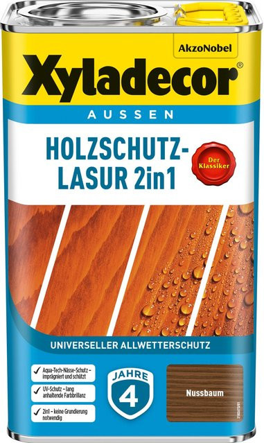Xyladecor Holzschutz-Lasur 2in1 Nussbaum matt 2,5 l - Bild 1