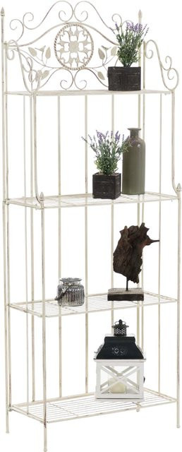 TPFGarden Standregal Florenz Pflanzregal aus Metall in Antik-Creme, B/T/H: 66 x 32 x 175 cm - Bild 1