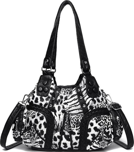 Weft Schulterhandtasche Leder, schwarz, Damen - Bild 1