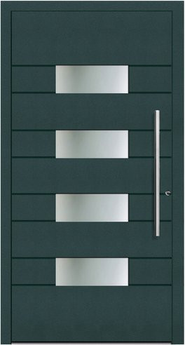 KNOCK Aluminium-Haustür Marte in Moosgrün mit Glaseinsatz und moderner Beschichtung - Bild 1