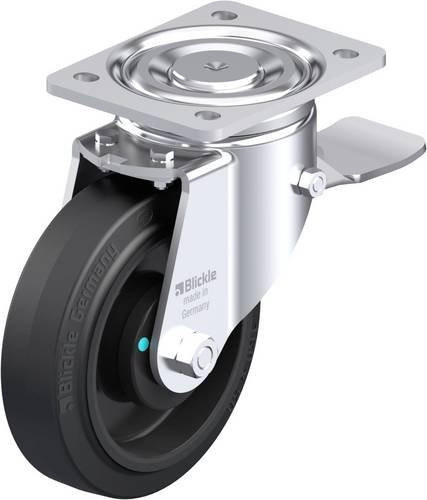Blickle Stahlblech-Lenkrolle LH-POEV 160KAD-ST in Schwarz und Grau mit 160 mm Rad-Durchmesser und 400 kg Tragfähigkeit - Bild 1