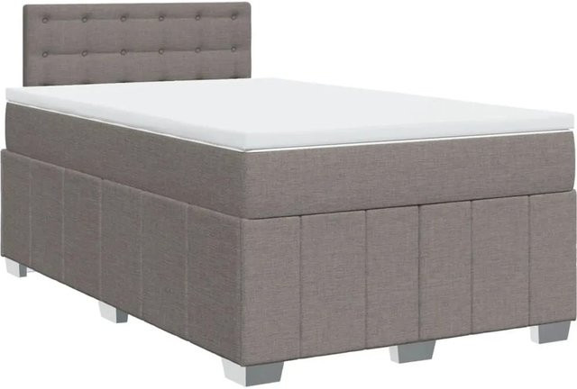 vidaXL Boxspringbett mit Matratze Hybrid-Design in Taupe, B/T: 120 x 200 cm - Bild 1