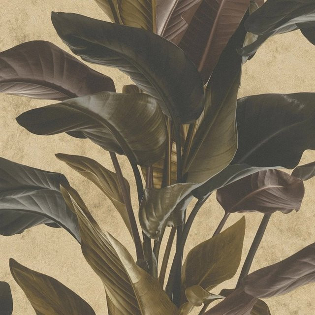 Profhome Floral Tapete Blumen Gold Braun Non-Woven B: 0,53 m x H: 10,05 m - Bild 1