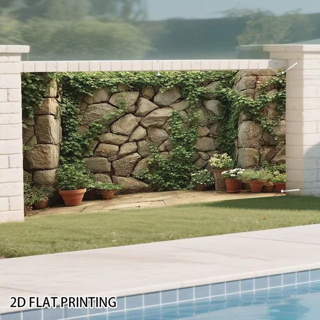 Xinghonghui Sichtschutz 2D Steinmauer Terrakotta-Optik in Grau, Breite: 150 cm, Höhe: 210 cm - Bild 1