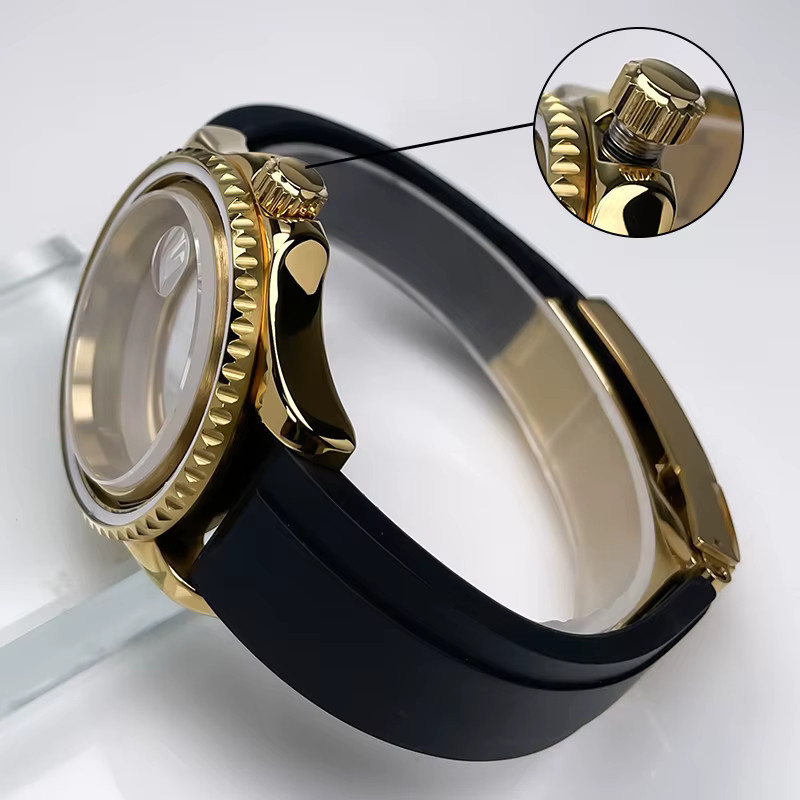 YM Design Armbanduhr Gold, Kautschukarmband, 40 mm, Unisex - Bild 2