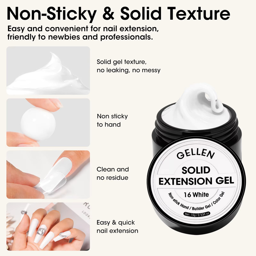 GELLEN GEL POLISH Aufbaugel, Weiß, Matt, für Hände - Bild 4
