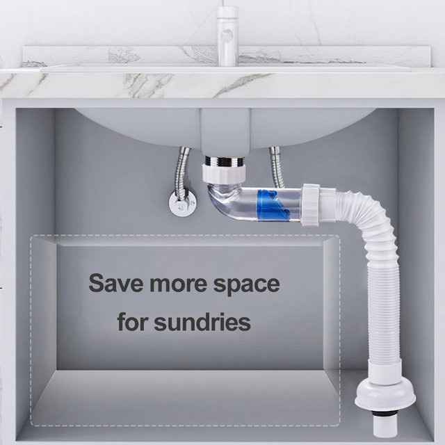 VIBRATITE Ausziehbarer Abflussrohr-Schlauch für Küchenspüle und Waschbecken, G1-1/2 Zoll, Länge: 28–88 cm - Bild 1