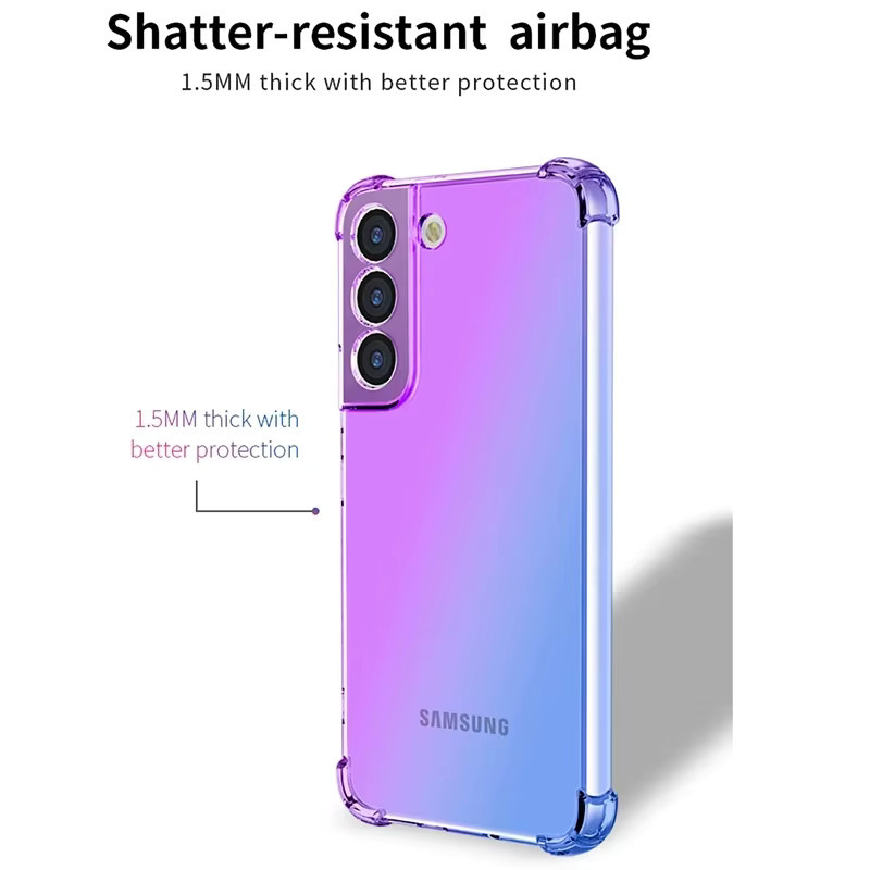 Stoßfeste TPU-Schutzhülle mit Gradient-Airbag-Design für Samsung Galaxy S26 Ultra S25 Edge S24 S23 FE S23 S22 Plus S21 in Pink und Gold - Bild 2