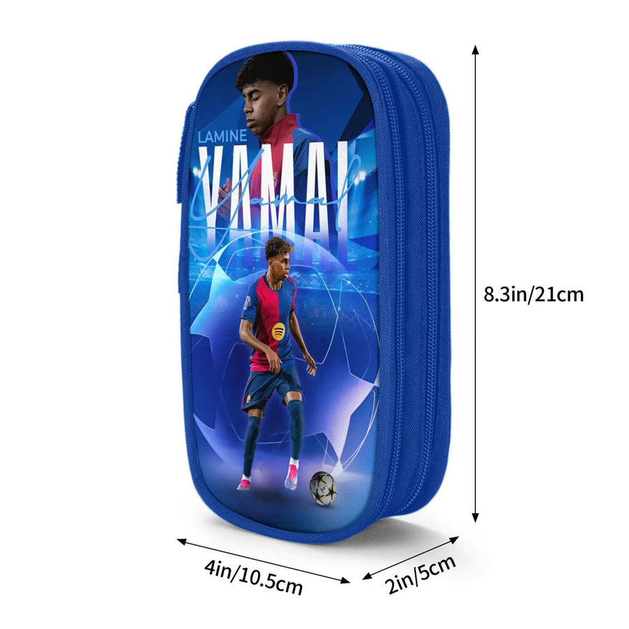 Y-Yamal Federmäppchen mit Fußball-Stern-Design in Blau aus Kunststoff - Bild 3
