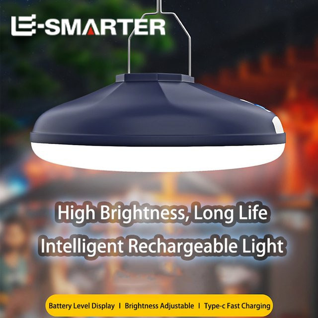 ESMARTER Camping Laterne Tragbare LED Hängeleuchte Wiederaufladbare Outdoor UFO Nachtlampe für Zelt und Angeln - Bild 1