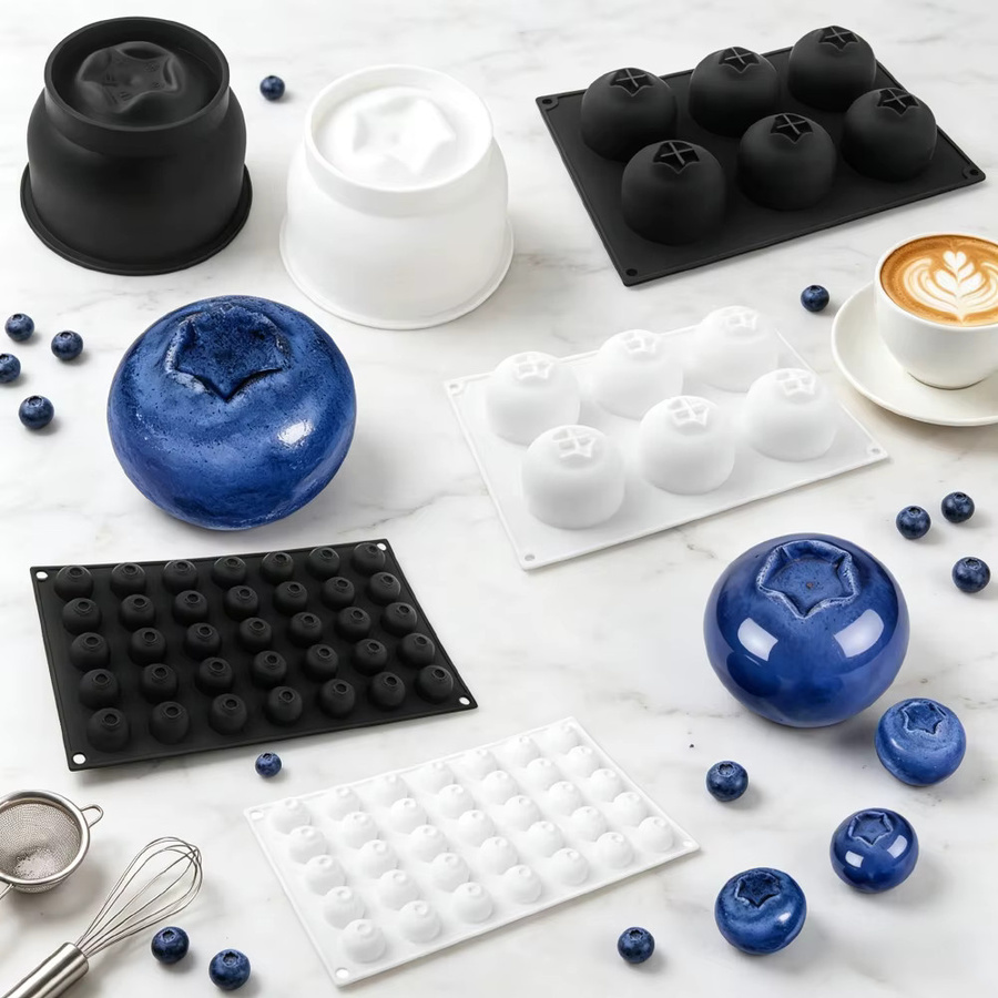 Meibum Backform aus Gummisilikon in Blaubeer-Optik für Mousse, Schokolade und Pudding - Bild 2
