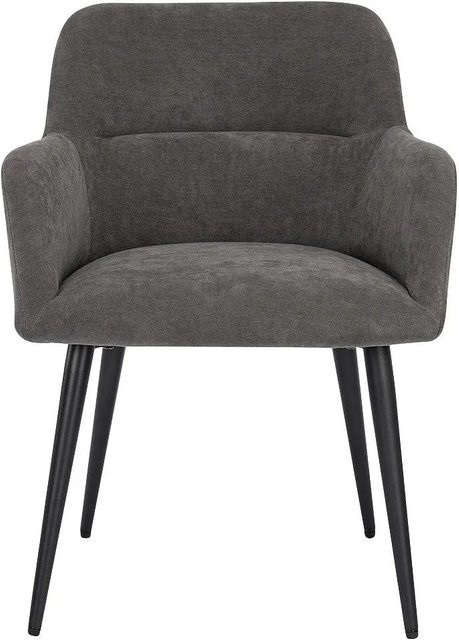 Vente-unique Stuhl Heka Anthrazitgrau aus Stoff und Metall B: 59,5 cm, T: 59,5 cm, H: 61,0 cm - Bild 1