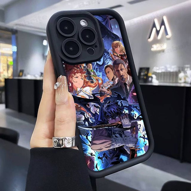 S-Solo L-Leveling Anime Handyhülle für Apple iPhone 16 Pro Max Plus 15 14 13 12 11 in Schwarz - Bild 1