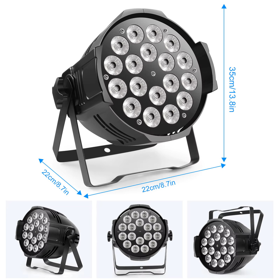 U'king 200W LED 4 in 1 PAR Scheinwerfer mit DMX-Steuerung und Regenbogeneffekt, Schwarz, Multicolour - Bild 4