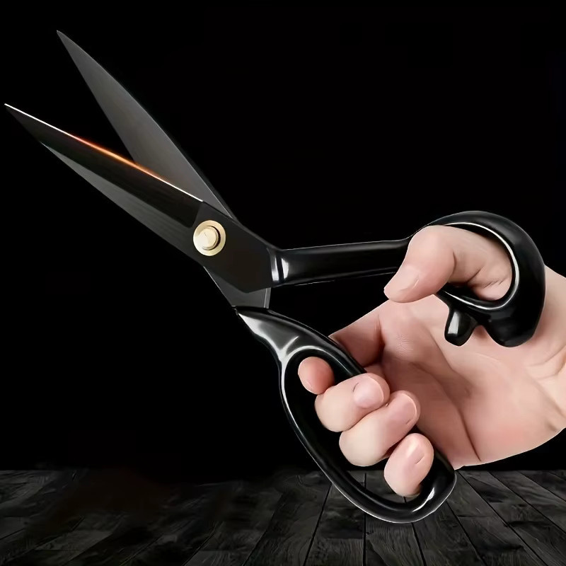 Professionelle Schneiderschere aus Carbonstahl in Schwarz, 10 Zoll (25,4 cm), ultrascharfes Schneidewerkzeug für Kleidung und DIY-Handarbeit - Bild 2