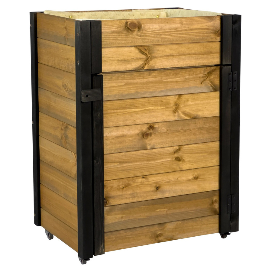 Dobar Rollbarer Gartenschrank mit Pflanzkasten und Schafswolle in Braun/Schwarz, FSC-zertifiziert - Bild 2