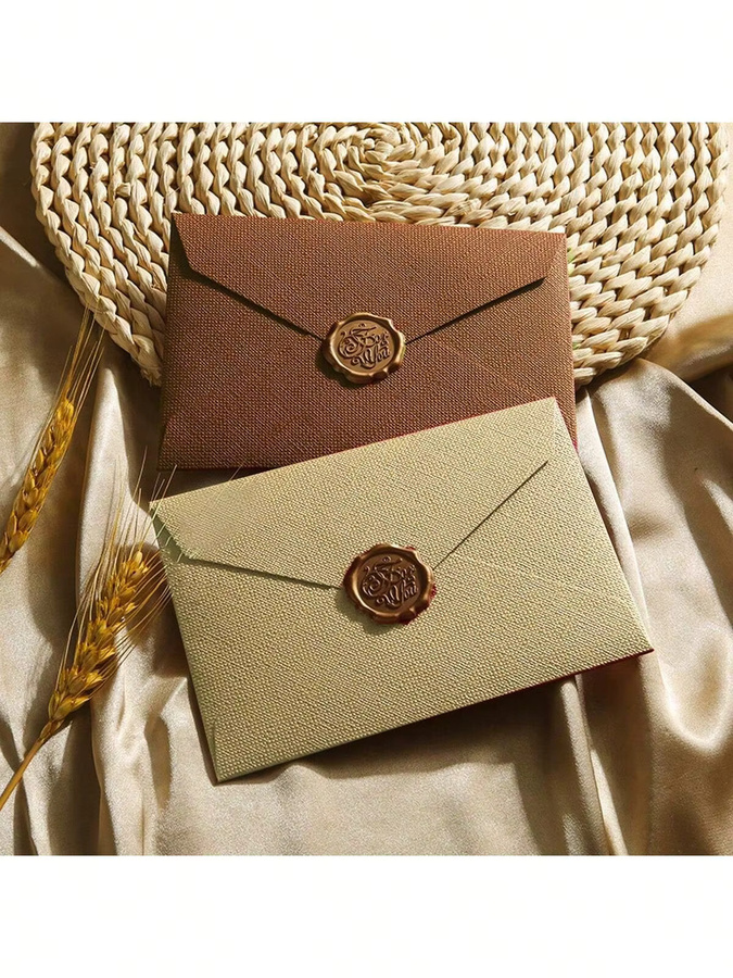 Set aus Deluxe-Leinenumschlägen und Briefpapier mit Wachssiegel in Grau - Bild 3