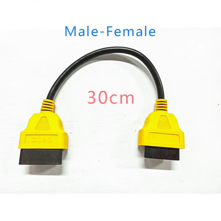 OBD2 Verlängerungskabel 16-Pin Männlich zu Weiblich Interface Adapter für ELM327, Gelb, Länge: 13 cm - Bild 2