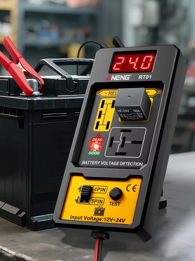 ANENG RT01 Digitaler Relais-Detektor und Batterietester für Fahrzeuge, 11–25 V, Schwarz - Bild 6