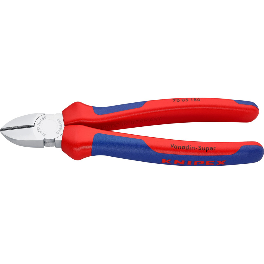 Knipex Seitenschneider aus Chrom-Vanadium-Stahl mit roten Mehrkomponenten-Griff, Länge: 180 mm - Bild 2