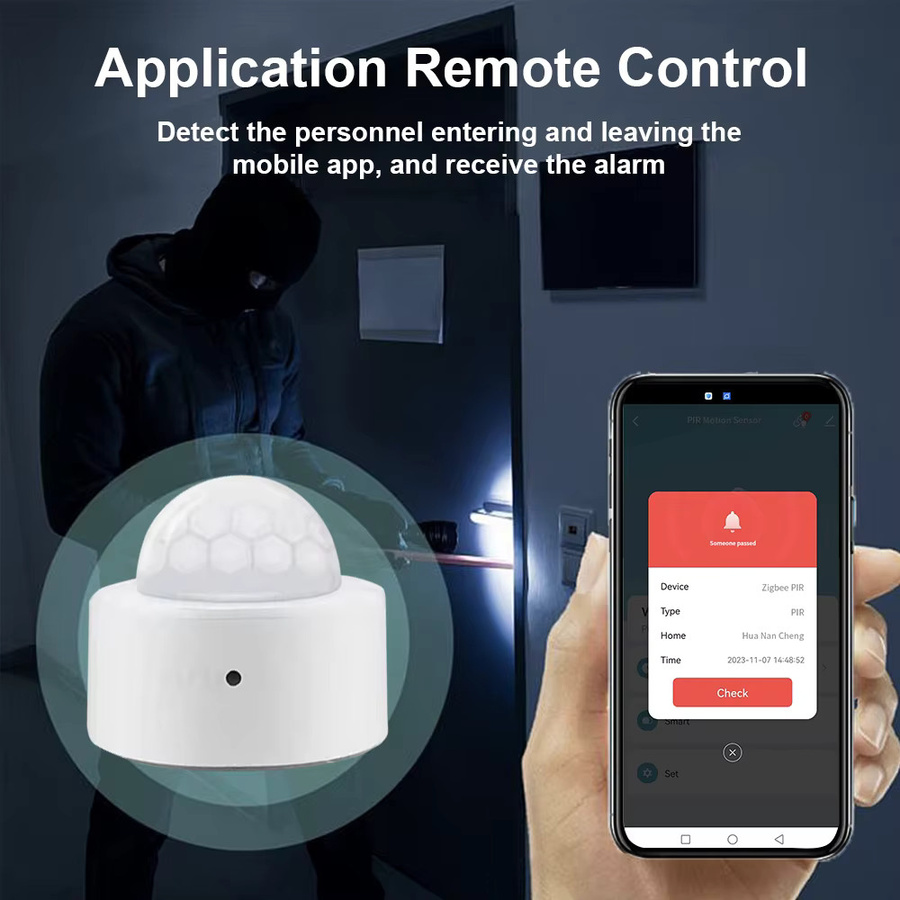 Tuya Zigbee Mini PIR Bewegungsmelder und passiver Infrarot-Sicherheits-Einbruchalarmsensor in Weiß - Bild 2