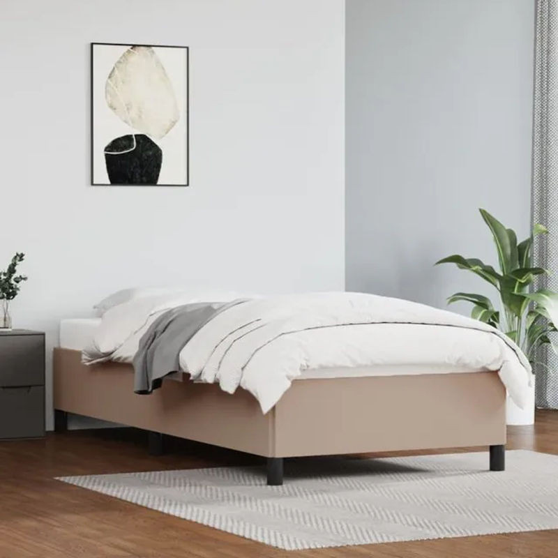 Vidaxl Polsterbett in Braun und Beige mit Kunstleder Bezug, B/T/H: 80 x 200 cm - Bild 1