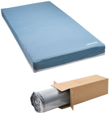 VEVOR Pflegematratze aus medizinischem Mehrschicht-Schaumstoff, wasserdicht mit Nylon-Oxford-Gewebe, Blaugrün, B/T/H: 91,4 x 203,0 x 15,3 cm - Bild 1