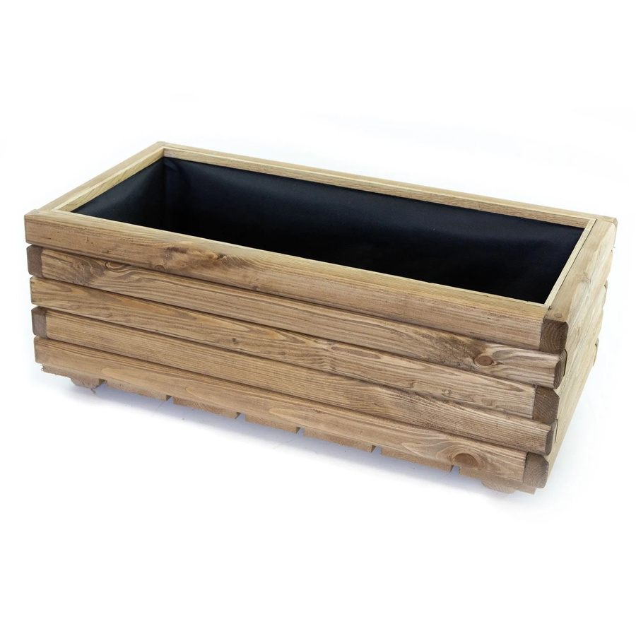 HolzFee Pflanzkasten Akzent aus Kiefer in Dunkelbraun mit rustikalem Design, B/T/H: 80 x 40 x 30 cm - Bild 2