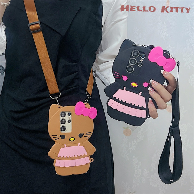 Sanrio Hello Kitty Schutzhülle aus TPU für Samsung Galaxy S26 Ultra S25 S24 S23 S22 Plus FE A57 A37 A56 A36 A55 in Schwarz und Mehrfarbig - Bild 1