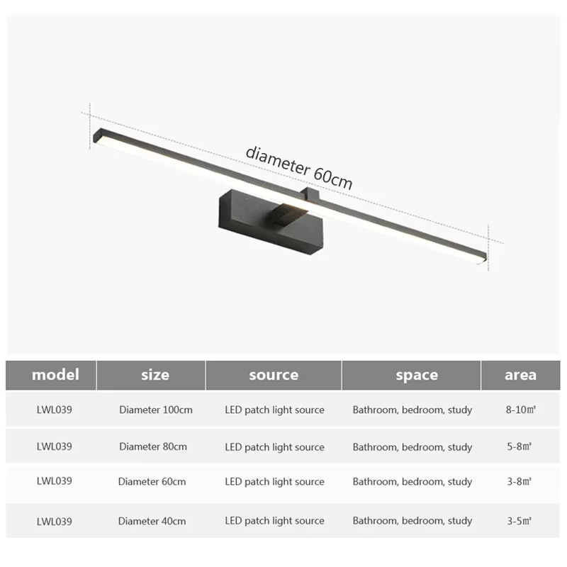 Sanoni LED Wandleuchte für das Badezimmer aus Aluminium mit integriertem LED-Licht und drei Lichtfarben - Bild 5