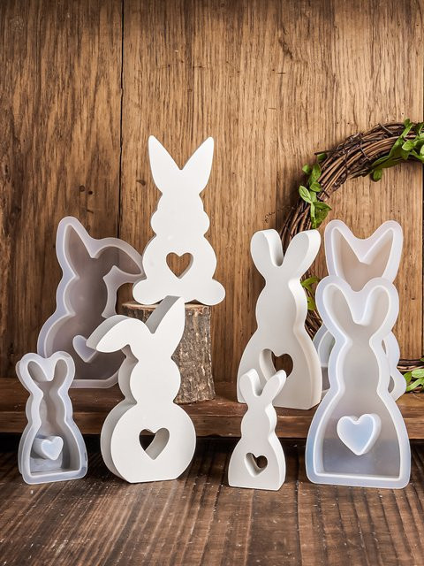 Silikonform für DIY Osterhase Kerzen und Seifen zur Gestaltung von Kaninchen-Ornamenten aus Harz oder Gips - Bild 1