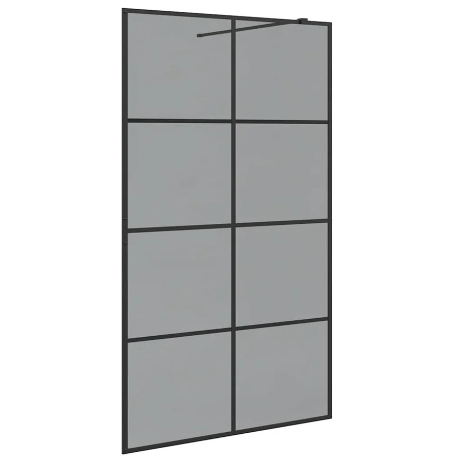 vidaXL Walk-In Duschwand aus gehärtetem Glas in Schwarz, B: 115 cm, H: 195 cm - Bild 2