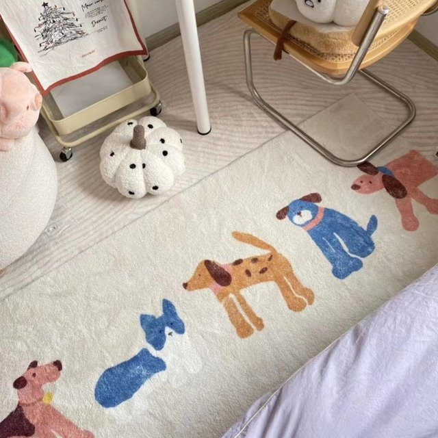 VIKAMA Teppich mit Cartoon-Illustration in Multicolour, rutschfest und aus Kaschmirimitat für Wohnzimmer, Schlafzimmer oder Balkon - Bild 1