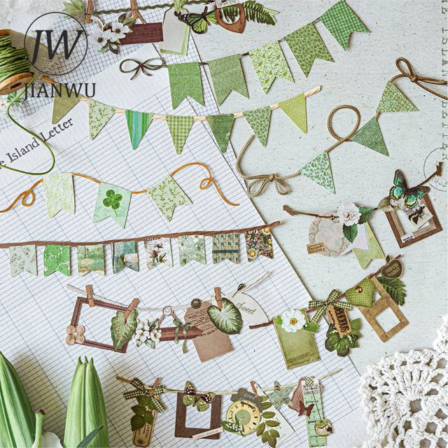 JIANWU Scrapbook-Aufkleber Vintage-Festival Motiv-Collage aus Papier in Multicolour - Bild 1