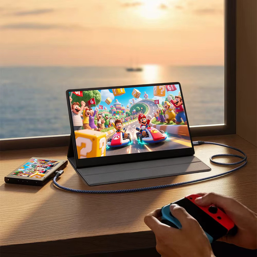 SOYO Tragbarer Monitor 18,5 Zoll Externer Bildschirm in Schwarz für Laptop, Gaming und Büro, Modell SY18FN100 - Bild 5