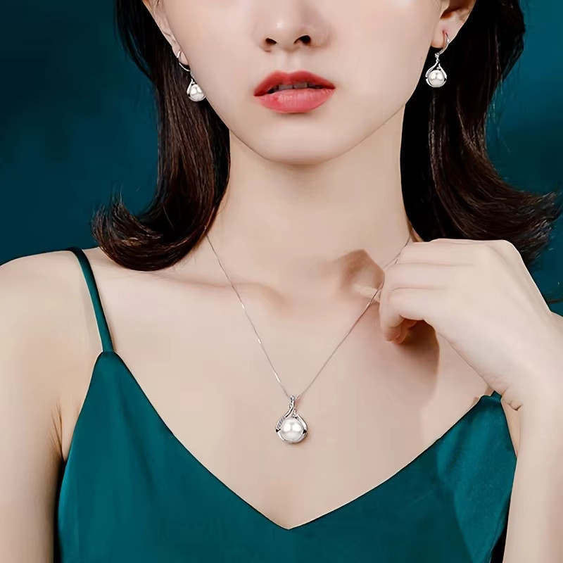 LENNIK Schmuck-Set, Halskette, Ohrring, Perle, Silber, Damen - Bild 2