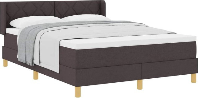 vidaXL Boxspringbett mit Matratze in Braun mit Polsterrahmen und Holzgestell B/T: 160 x 200 cm - Bild 1