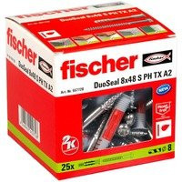Fischer DuoSeal Universal Dübel aus Nylon mit Edelstahl, Durchmesser: 8 mm, Länge: 48 mm, 25 Stück - Bild 1