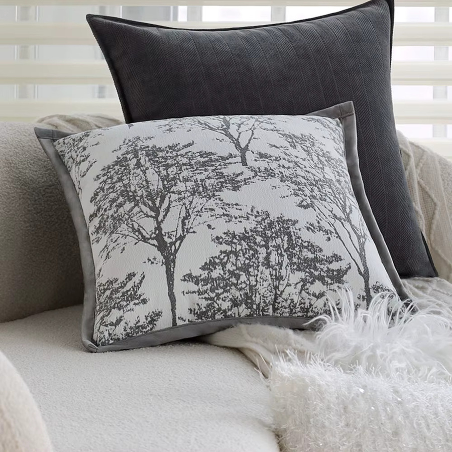 CANIRICA Jacquard-Kissenbezug in Grau im skandinavischen Design, quadratisch, B/T/H: 45 x 45 x 45 cm - Bild 2