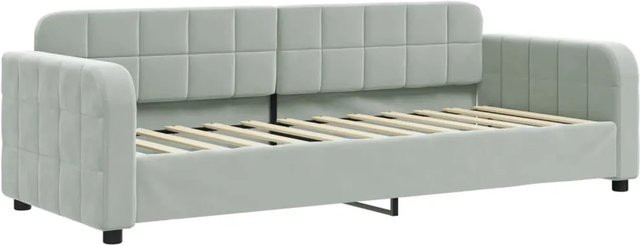 vidaXL Schlafsofa mit Schlaffunktion aus Samt in Hellgrau, B/T/H: 200 x 80 x 71 cm - Bild 1