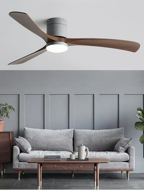 ZIMULONG Moderner Deckenventilator mit LED-Licht und Fernbedienung in Braun und Weiß - Bild 1