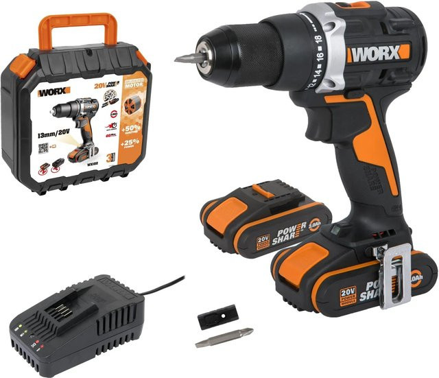 Worx Bohrschrauber WX102 in Orange mit 2 Ah Akkus und Worx Powershare Technologie - Bild 1