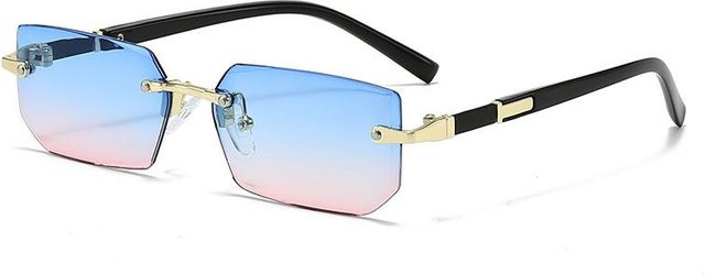 Yiran toy Sonnenbrille, randlos, quadratisch, Kunststoff, blau, Unisex - Bild 1