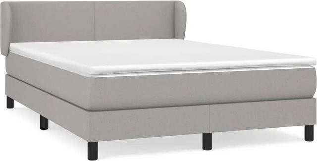 vidaXL Boxspringbett mit Matratze Hybrid-Design in Hellgrau, B/T/H: 140 x 190 x 78 cm - Bild 1